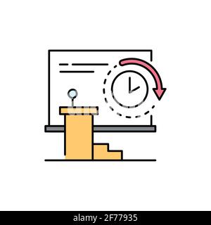 Hall rental olor line icon. Pictogram for web page, mobile app, promo. UI UX GUI design element. Editable stroke. Stock Vector