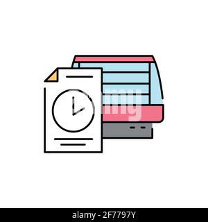 Freezer rental olor line icon. Pictogram for web page, mobile app, promo. UI UX GUI design element. Editable stroke. Stock Vector