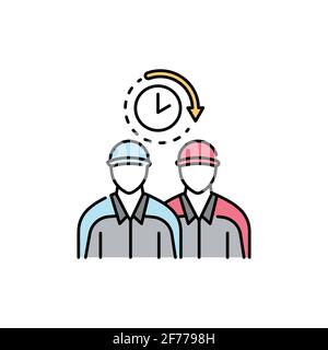 Call movers olor line icon. Pictogram for web page, mobile app, promo. UI UX GUI design element. Editable stroke. Stock Vector