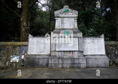 Monumental military memorial, Cemetery, Viviers, Ardeche, France Stock Photo