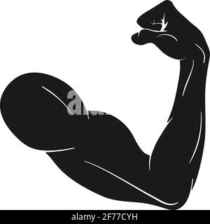 Strong bicep arm muscle for strength and fitness concept in vector icon Stock Vector