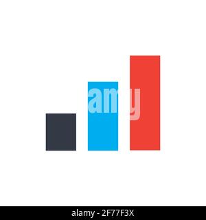Graph Icon in trendy flat style. Chart bar symbol for your web site design, logo, app, UI. Stock Vector illustration isolated on white background. Stock Vector