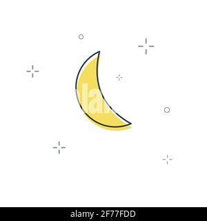 Astronomical moon logo design. Stock Vector illustration isolated on white background. Stock Vector