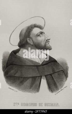 Saint Dominic of Guzman (1170-1221). Spanish religious, founder of the ...