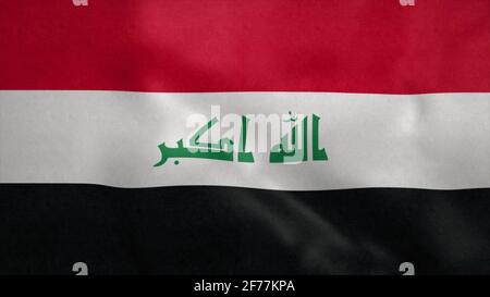 National flag of Iraq blowing in the wind. 3d rendering Stock Photo