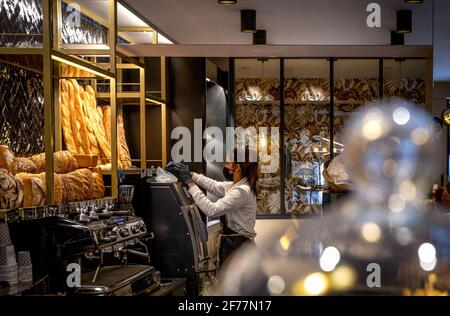 France, Paris, Bakery House Marques, pastries Stock Photo