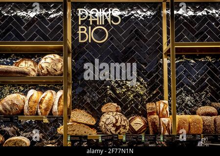 France, Paris, Bakery House Marques, organics breads Stock Photo