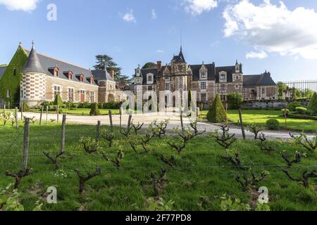 France, Indre et Loire, Loire valley listed as World Heritage by UNESCO, Vernou-sur-Brenne, Jallanges castle Stock Photo