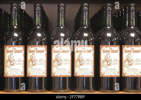 France, Dordogne, Perigord Blanc, Villamblard, Clovis Reymond, artisanal distillery opened in 1834, Quina cacau (walnut wine, aperitif made from wine and green walnuts from Perigord) Stock Photo