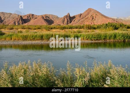Iran, East Azerbaijan province, Jolfa region, Aras (Araxes) river Stock Photo