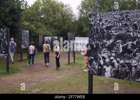 France, Morbihan, Aff Valley, La Gacilly, the 2020 Photo Festival, Outdoor photography exhibitions, Gold by Sebastiao Salgado Stock Photo