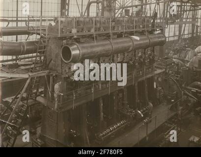 Diesel engines, possibly at AEG's turbine factory in Berlin. Stock Photo