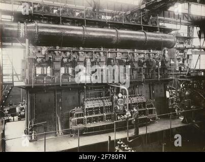 Diesel engines, possibly at AEG's turbine factory in Berlin. Stock Photo