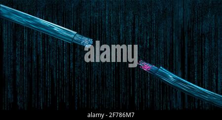 fiber optic digital information Stock Photo