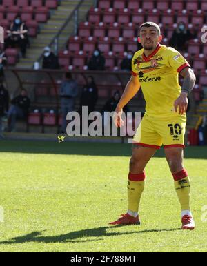 London, UK. 05th Apr, 2021. SOUTHEND, ENGLAND - APRIL 05: Josh Gordon of Walsall during Sky Bet League Two between Leyton Orient and Walsall at Brisbane Road Stadium, Southend, UK on 03rd April 2021 Credit: Action Foto Sport/Alamy Live News Stock Photo