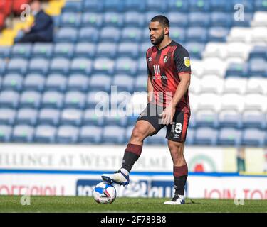 Blackburn, UK. 05th Apr, 2021. Cameron Carter-Vickers #18 of Bournemouth with the ball in Blackburn, UK on 4/5/2021. (Photo by Simon Whitehead/News Images/Sipa USA) Credit: Sipa USA/Alamy Live News Stock Photo
