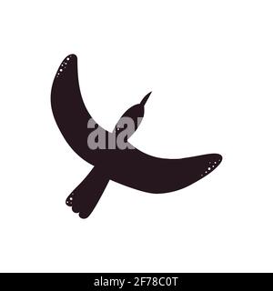 Bird silhouette - vector illustration isolated on white background. Stock Vector