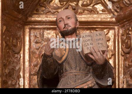 Saint Ignatius of Loyola image of the altarpiece Stock Photo