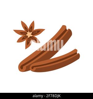 Cinnamon logo. Isolated cinnamon on white background. Stock Vector