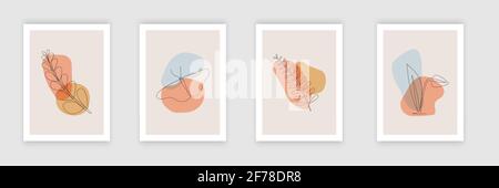 Abstract still life in pastel colors. Collection of contemporary art. Abstract geometrical elements, shapes for social media, posters, postcards Stock Vector