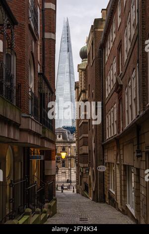 The Shard skyscraper seen from Lovat Lane, London England United Kingdom UK Stock Photo