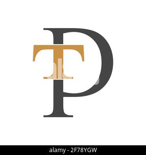 Initial tp letter logo vector template design. Creative abstract letter pt logo design. Linked letter pt logo design. Stock Vector