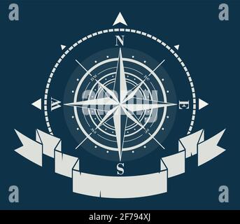 Corporate logo with windrose or compass rose Stock Vector