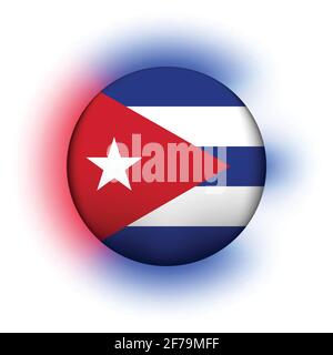 Glass light ball with flag of Cuba. Round sphere, template icon. Cuban ...