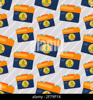 eco battery seamless pattern vector illustration Stock Vector