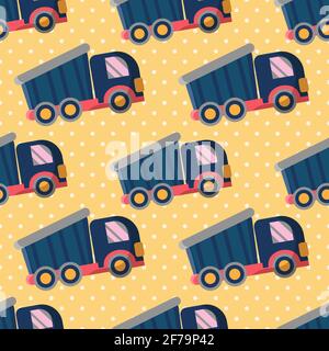 truck toy seamless pattern vector illustration Stock Vector