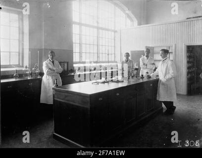 The Electrolux laboratory. Staff: Engineers in the laboratory on Lilla Esingen. Stock Photo