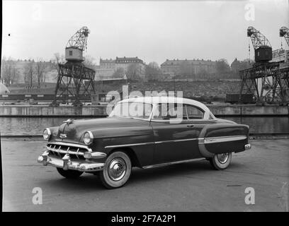 Type inspection. Chevrolet 1954, Bel Air. >> Stock Photo