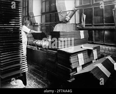 Manufacture of alfol insulation. Interior. Stock Photo