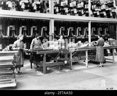 Manufacture of alfol insulation. Interior. Stock Photo