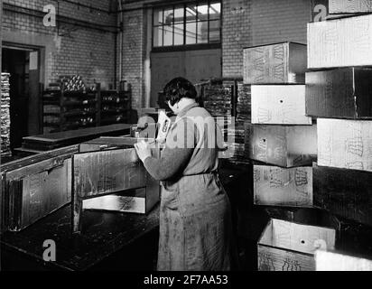 Manufacture of alfol insulation. Interior. Stock Photo