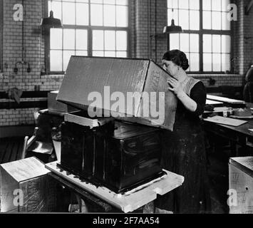 Manufacture of alfol insulation. Interior. Stock Photo