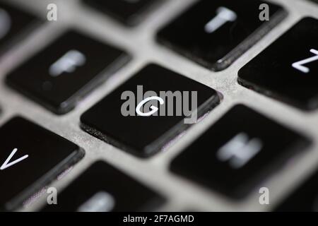 Keyboard letters close up background modern digital high quality big size print Stock Photo