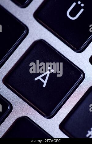 Keyboard letters close up background modern digital high quality big size print Stock Photo