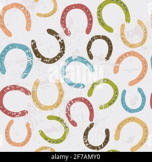 Vintage horseshoes seamless pattern Stock Vector