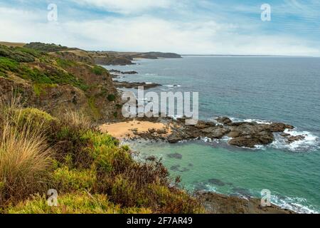 Punchbowl Coastal Reserve, near San Remo, Victoria, Australia Stock Photo