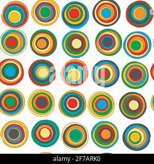 Colorful concentric circles seamless background Stock Vector