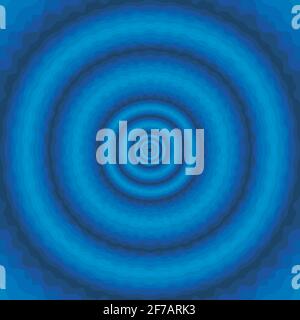 Abstract blue wavy background with concentric circles Stock Vector
