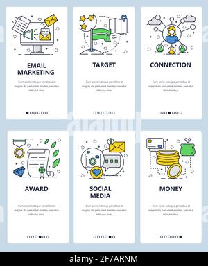 email marketing internet web onboarding icons set vector Stock Vector ...