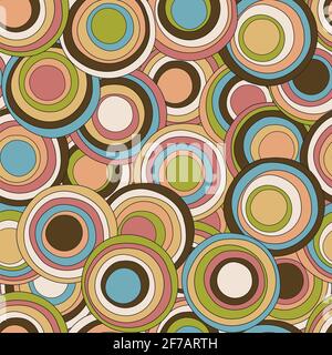 Retro seamless pattern with concentric circles Stock Vector