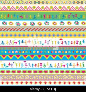 Seamless bright fun abstract pattern for kids Stock Vector