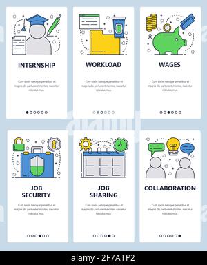 Web site onboarding screens. Team build ux ui interface. Menu vector ...