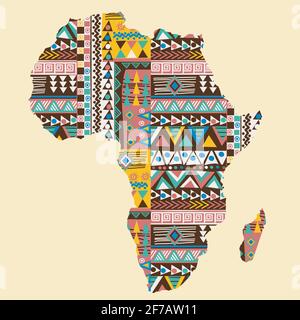 Africa map with ethnic motifs pattern Stock Vector Image & Art - Alamy