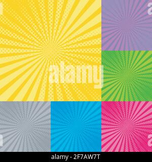 Retro radial background with sunburst Stock Vector