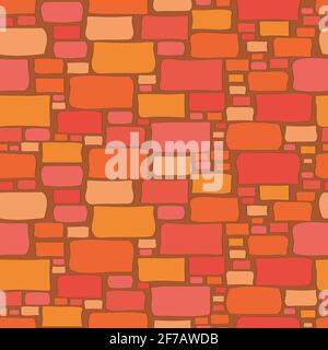 Seamless background of a cartoon brick wall Stock Vector