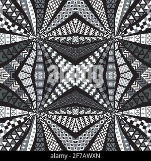 Ethnic motifs kaleidoscope pattern, patchwork style Stock Vector